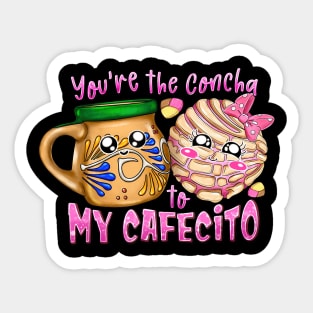 Youre The Concha To My Cafecito Cute Holiday Food Love Design Sticker